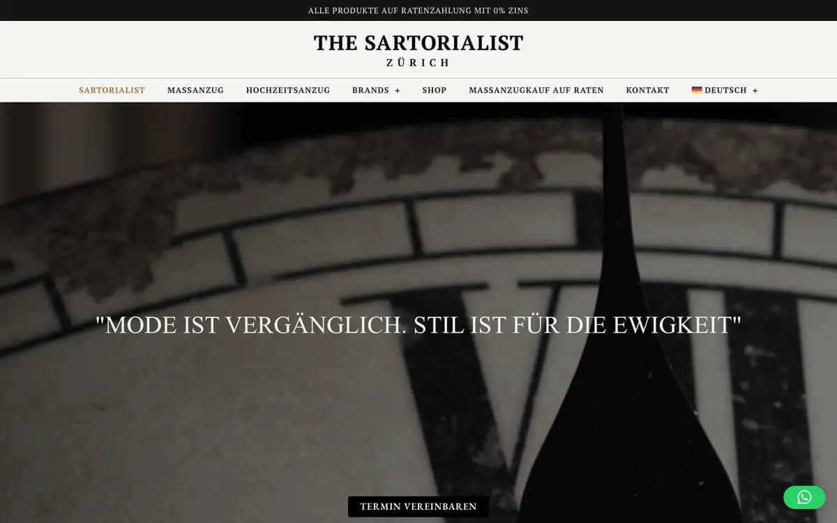 Screenshot der Website The Sartorialist