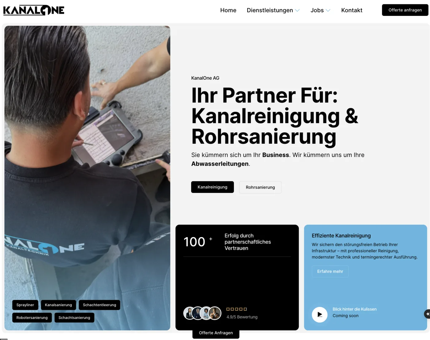 Kanal One — Complete branding, website and online marketing — every franc invested returns 15
