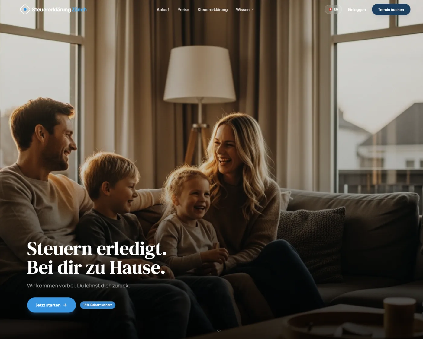 Tax Returns Zurich — Web app with package selection, document upload and appointment booking — over 1,000 inquiries per year