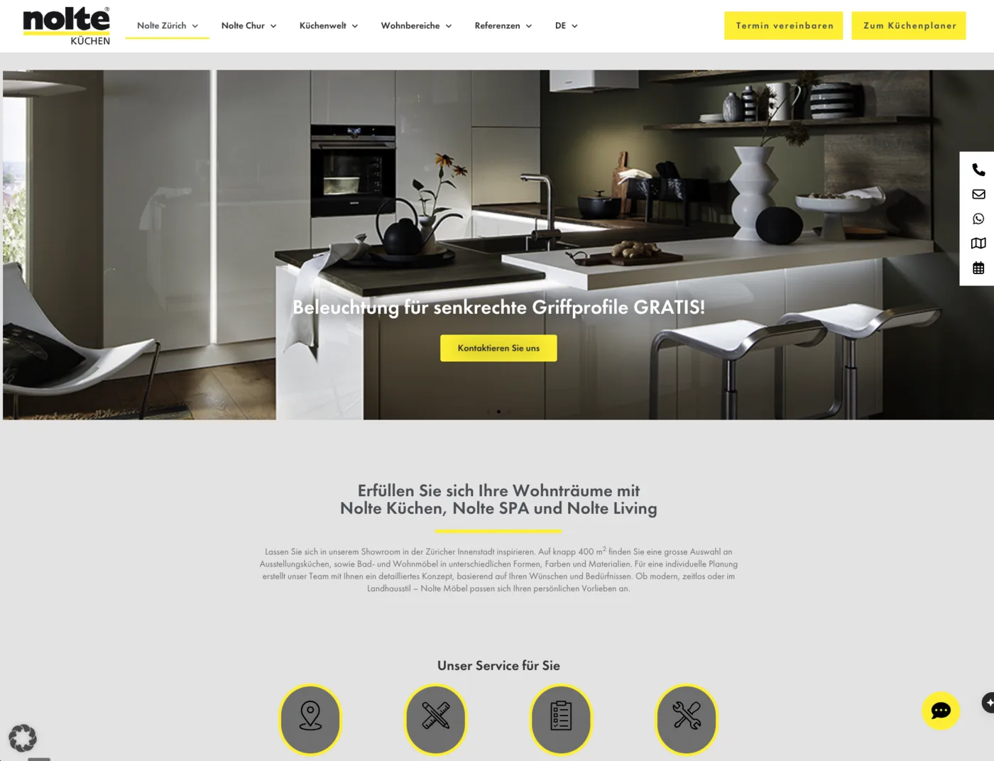 Nolte Kitchens Zurich — Complete digital presence for the premium kitchen showroom in Zurich
