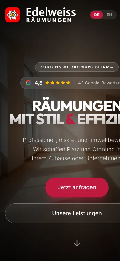 Edelweiss Räumungen — Mobile Ansicht