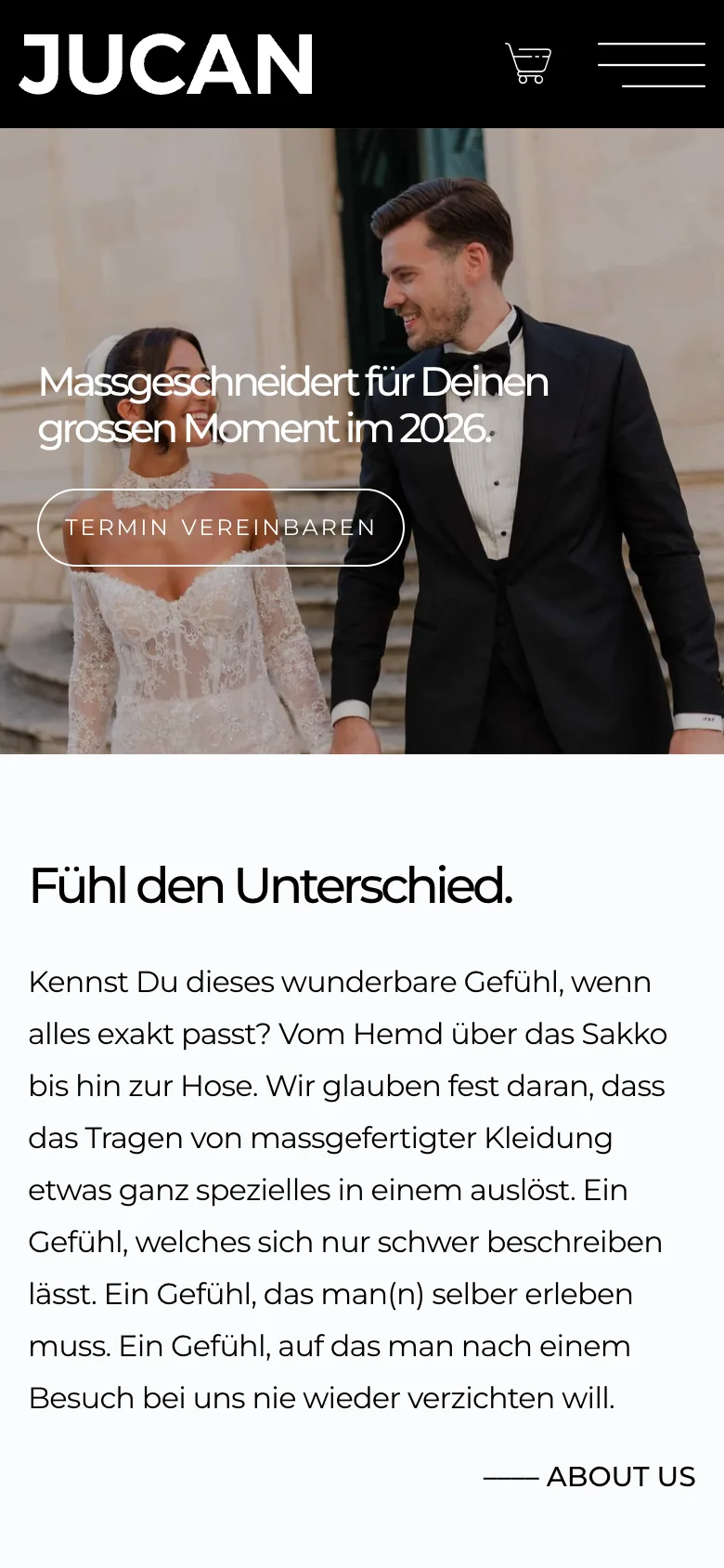JUCAN Tailored Suits — Mobile View