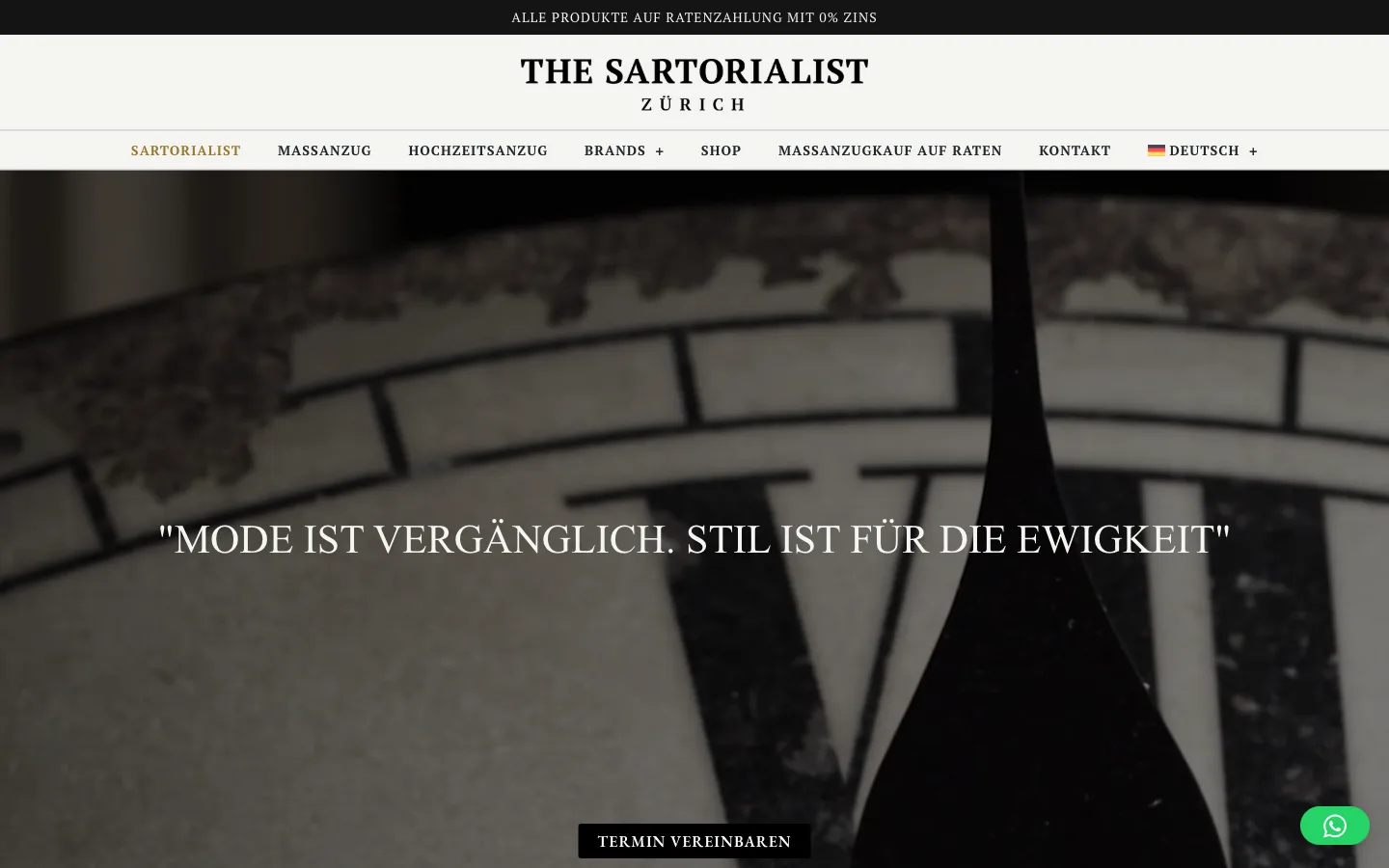 The Sartorialist — Website, SEO and Shopify shop for The Sartorialist in Zurich: made-to-measure and wedding suits from Italian fabrics plus selected brands in the online shop. We are currently working on the website's second redesign.