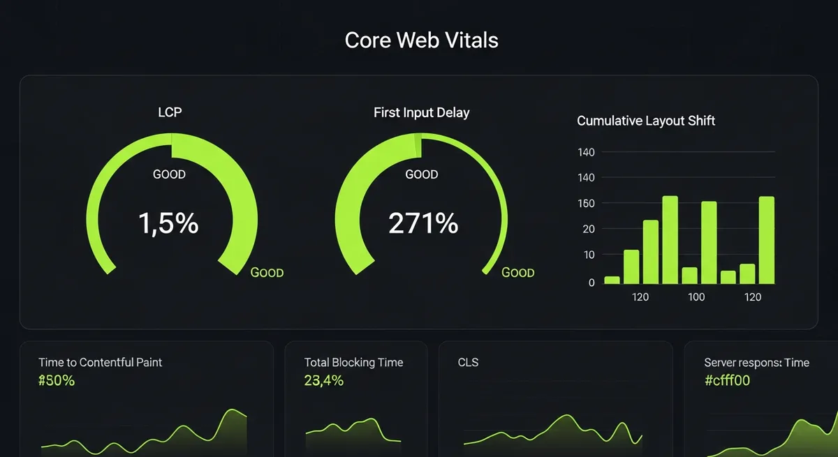 Core Web Vitals Guide 2025 — LCP, INP und CLS Metriken für bessere Website-Performance und Google-Rankings
