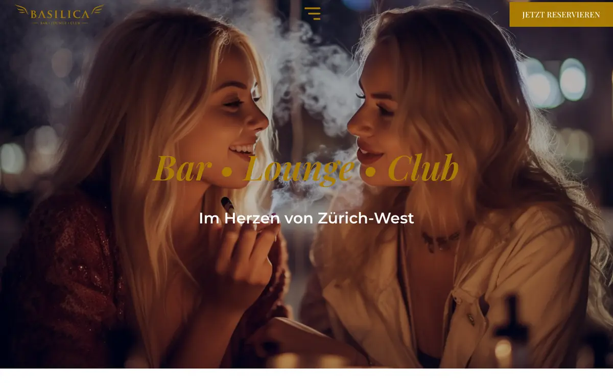 Screenshot of the Basilica Zürich website
