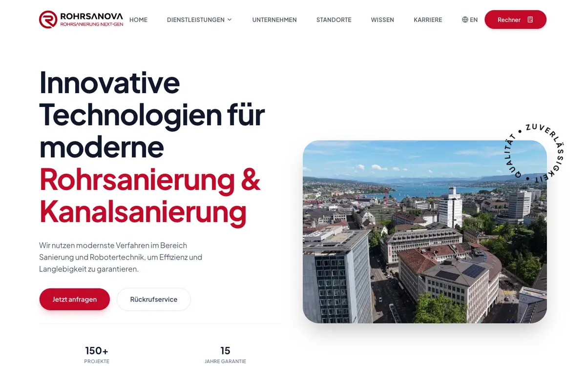 Screenshot of the Rohrsanova website