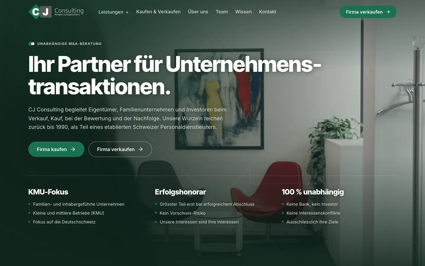 CJ Consulting – Step 1: Homepage