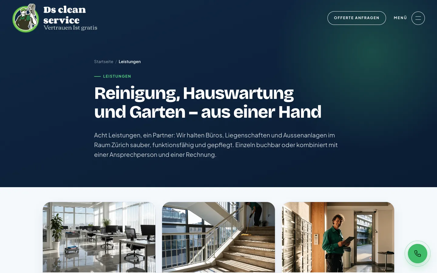 DS Cleanservice – Leistungsübersicht: Reinigung, Hauswartung und Garten