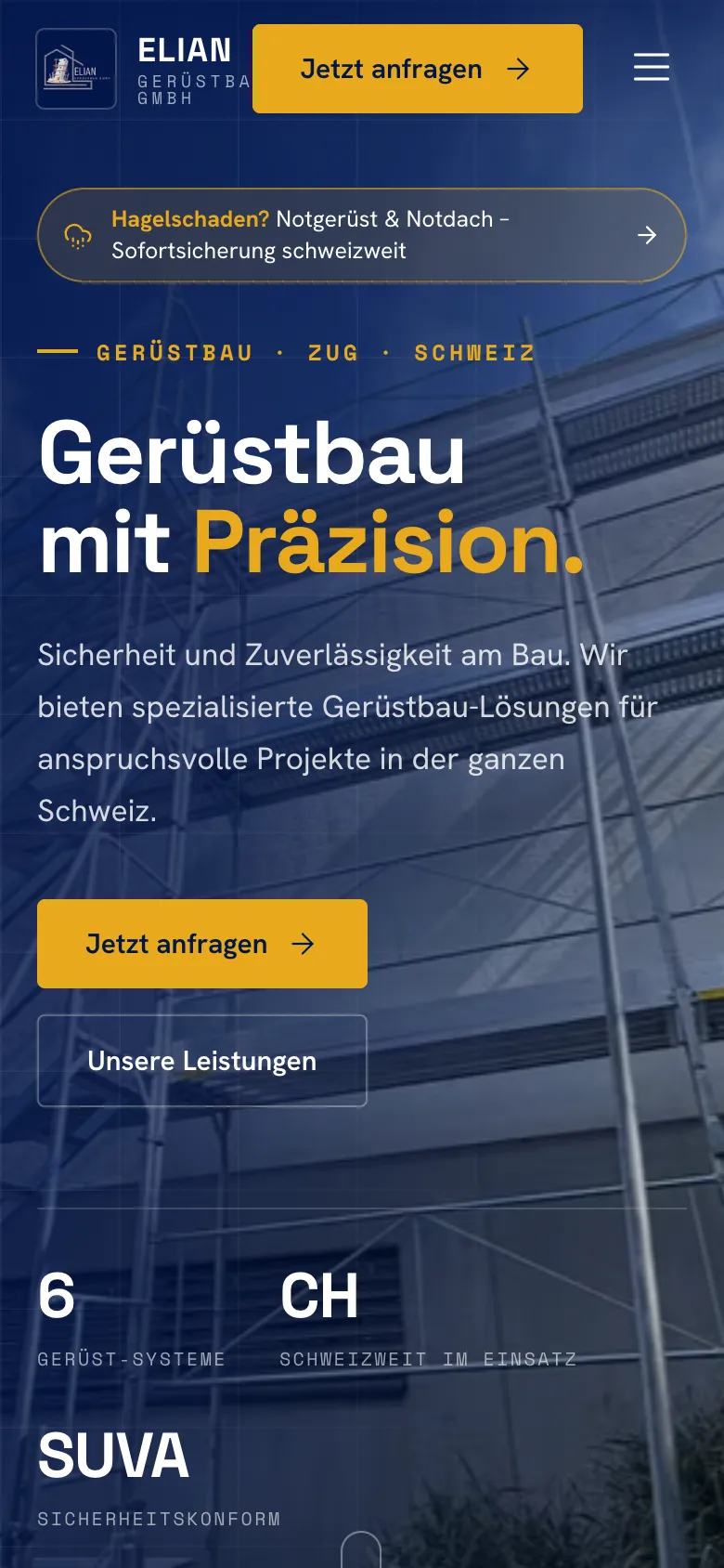 Elian Gerüstbau – Startseite mobil