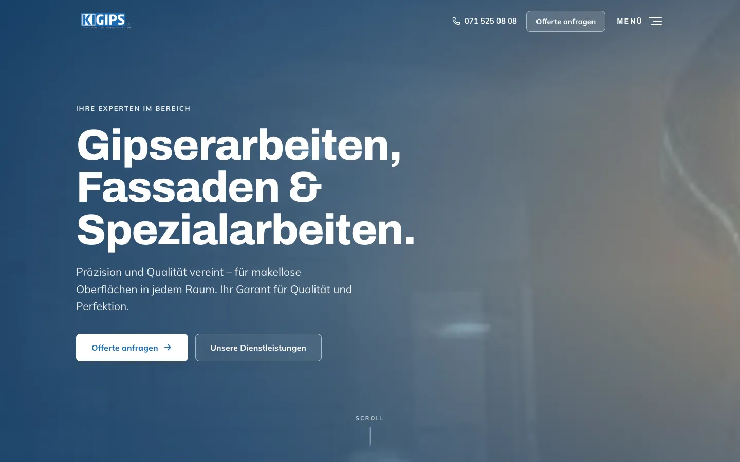 Kigips – Step 1: Homepage