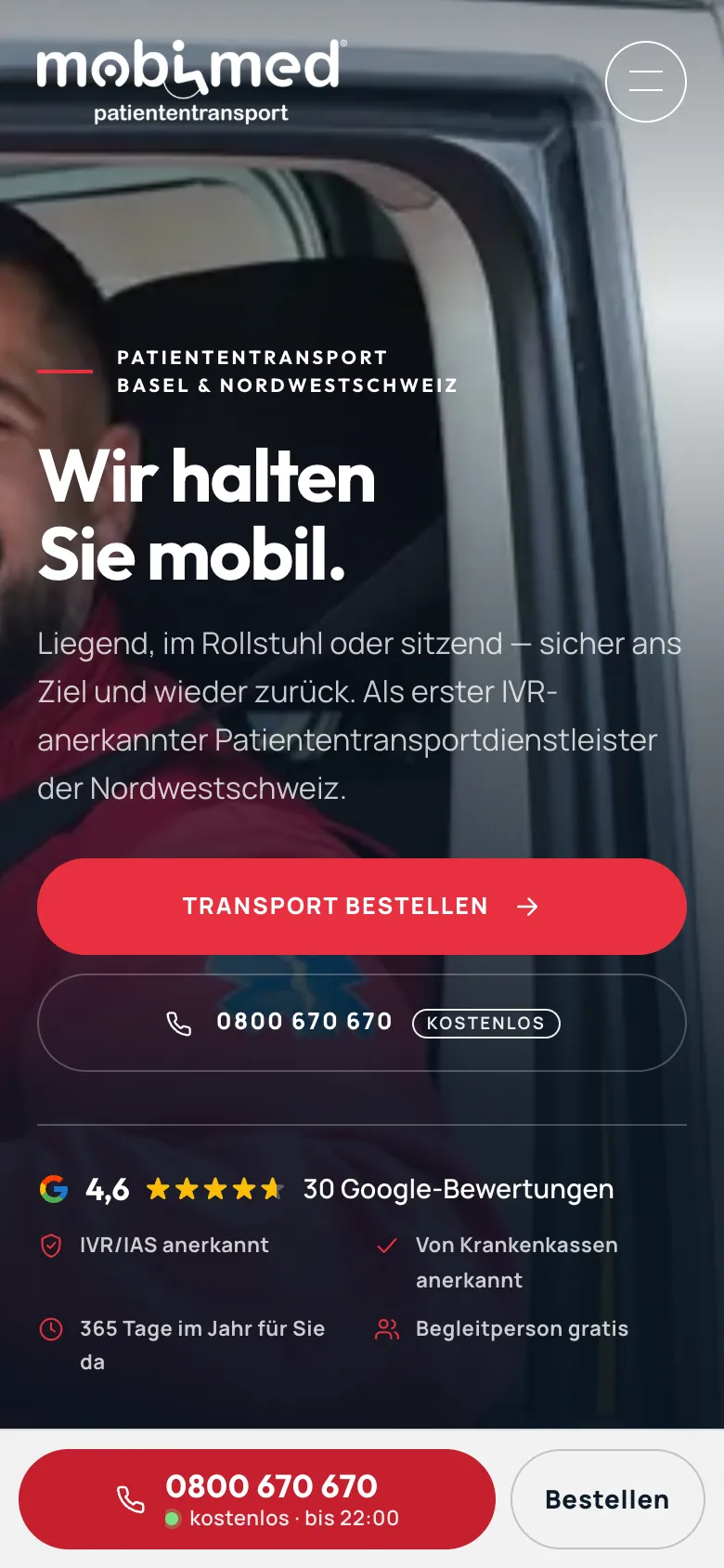 Mobimed – Mobile Ansicht