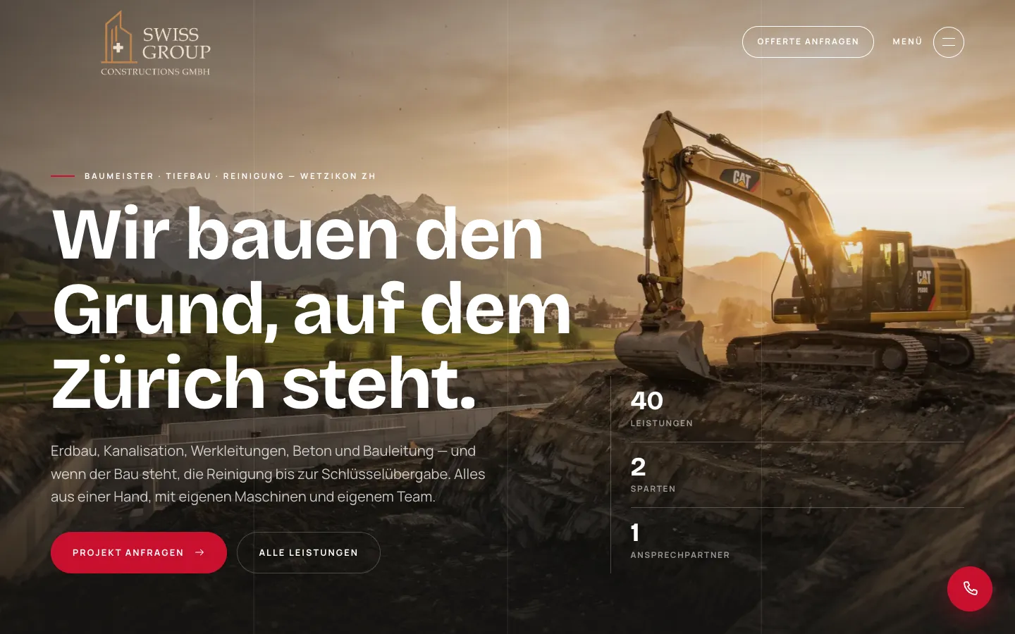 Swiss Group Constructions – Schritt 1: Startseite