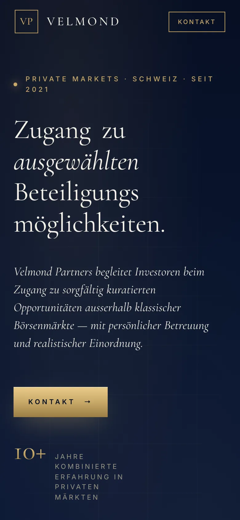 Velmond Partners – Schritt 1: Einstieg